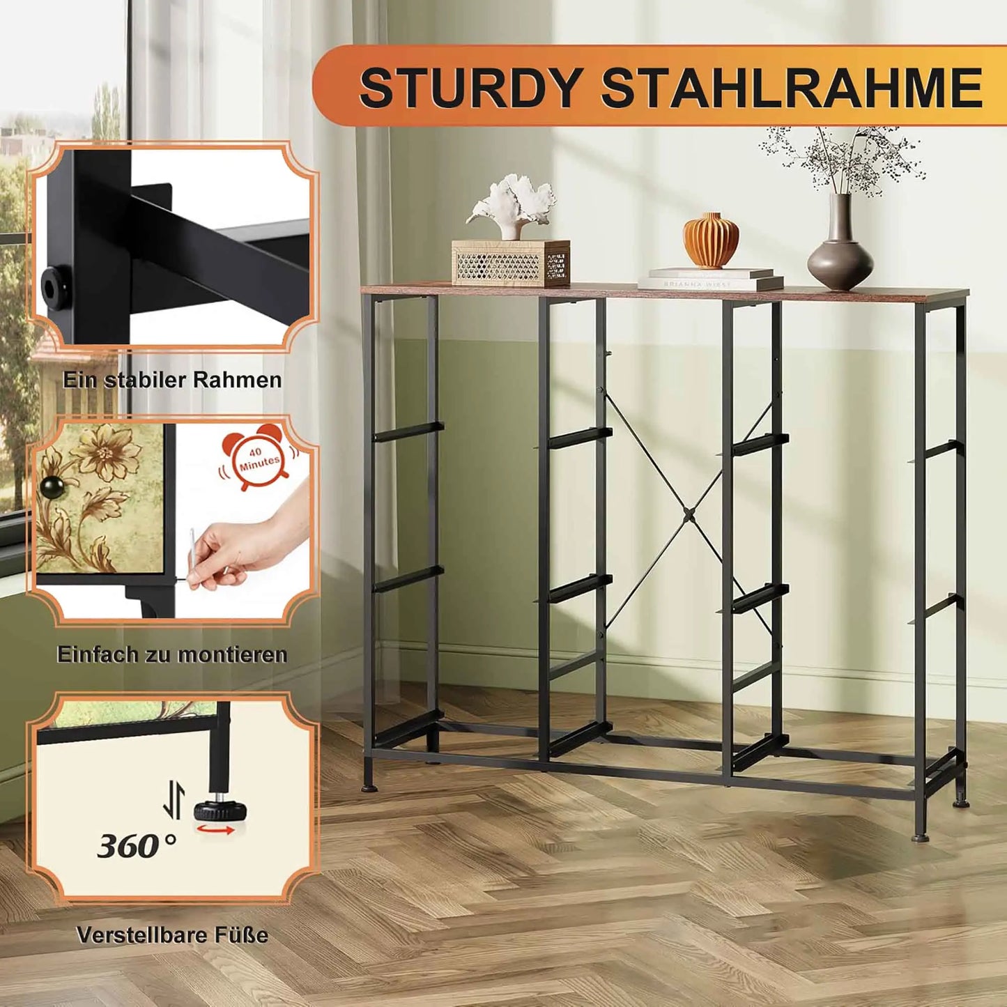 Chest of Drawers with 9 Fabric Drawers, TV Cabinet, Sideboard with Fabric Drawers, Drawer Cabinet for Kitchen Office Hallway