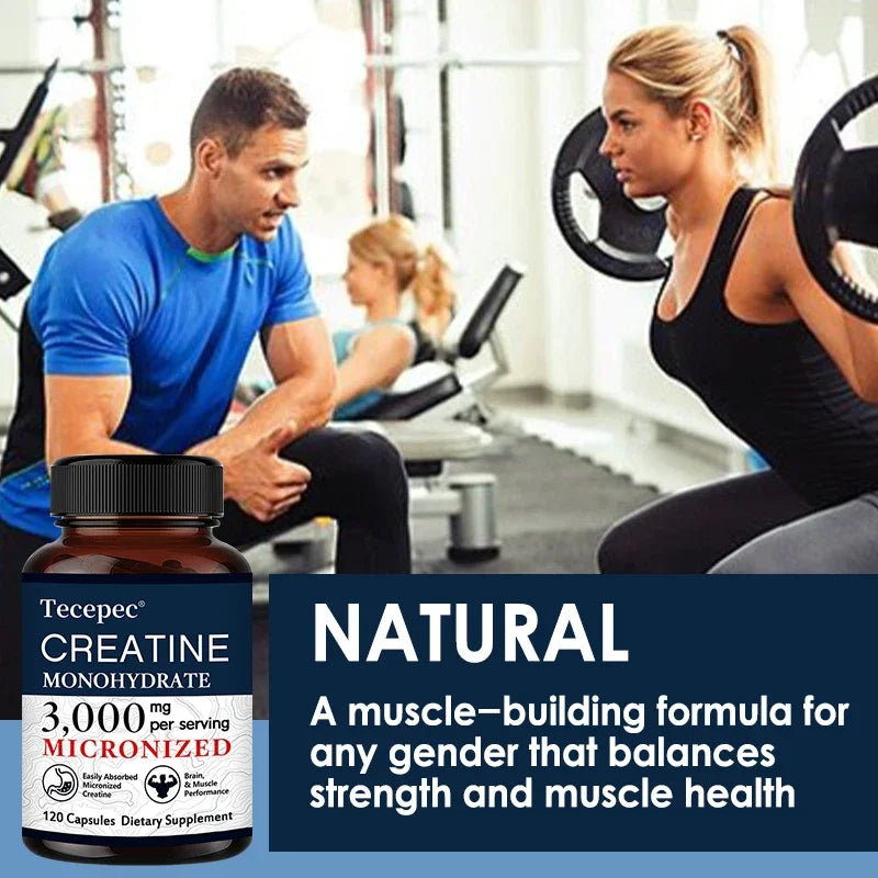 Creatine Monohydrate - Build Muscle, Improve Athletic Performance, Improve Energy Endurance and Promote Recovery - 120 Capsules