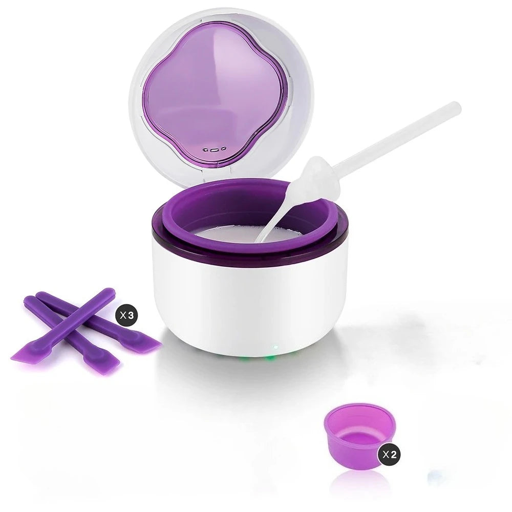 Mini Painless Wax Kit for Men,Women,Wax Heater Machine with 2 Silicone Bowls,3 Silicone Sticks for Nose,Ear,Underarm Hair Remova