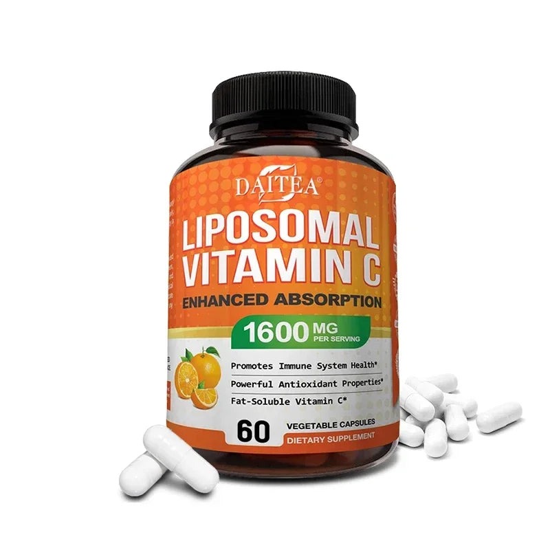 Liposomal Vitamin C 1600mg Capsules - Promotes Collagen Production, Powerful Antioxidant, Immune Health