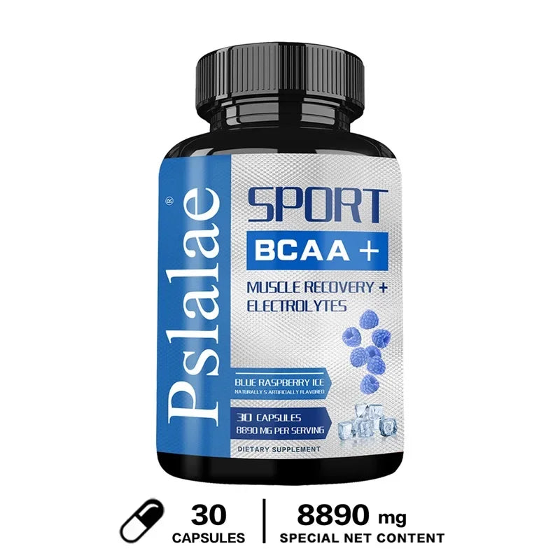 مكمل رياضي BCAA - كبسولات الأحماض الأمينية المتفرعة السلسلة - يعزز القوة ومستويات الطاقة ويزيد كتلة العضلات.