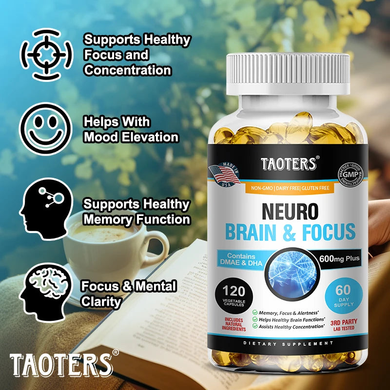 Brain Health Health - with vitamins - Brain & Focus Formula - Brain Booster with Multi- Helps Improve Memory, Focus and Clear Th