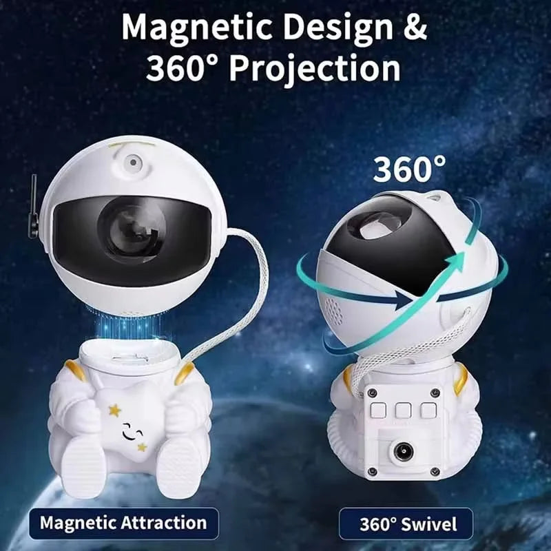 Creative Astronaut Star Projection Night Light 2025 New Colorful Star Sky Atmosphere Lamp Ideal Birthday Gift for Kids Adults