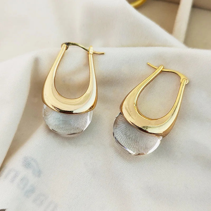 Smooth Water Droplet Luxury Design Popular Trendy Earrings Ear Buckles for Women Jewelry Accessories Dangle Earrings