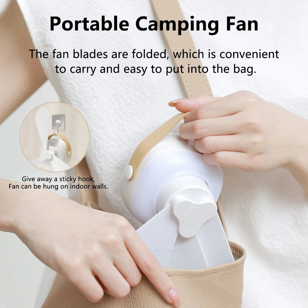 Ceiling Fan 7200mAh Portable Camping Tent Ceiling Fan USB Rechargeable Wireless Ceiling Fan with LED Lighting and Remote Control