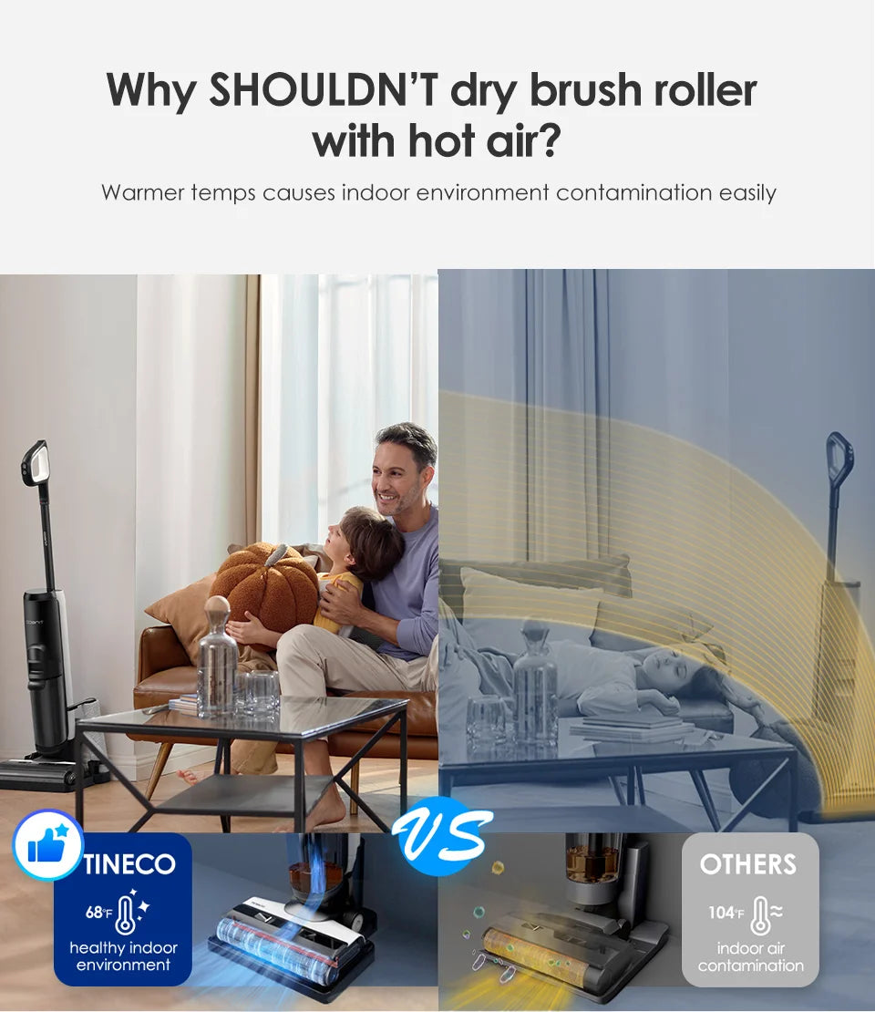 Tineco Floor One S6 Cordless Wet Dry Vacuum Cleaner Floor Washer Mop All-in-One for Hard Floors LED Dual-Sided Edge Cleaning