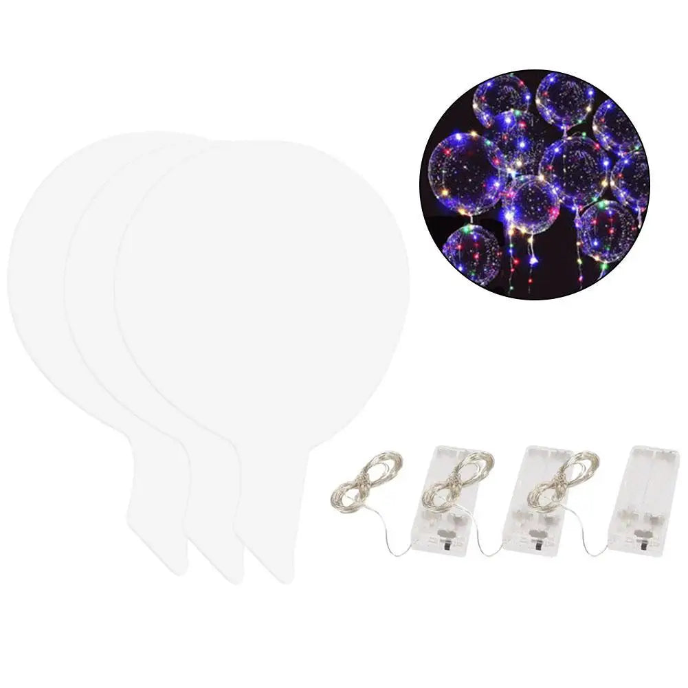 3set Transparent Led Balloons Light Up Balloons With Light Strap Bobo Balloons For Party Birthday Anniversary Wedding Decoration