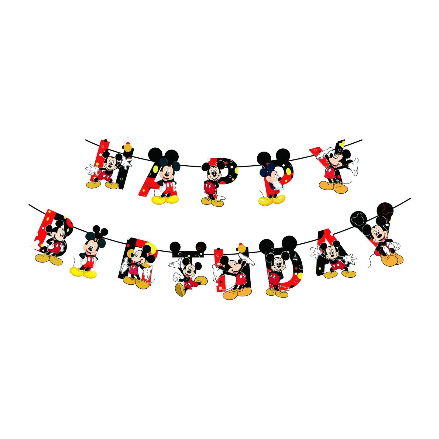 Mickey Mouse Birthday Decoration  Kids Balloons Disposable Tableware Banner Cups Pendant Baby Shower Supplies Kid Gift