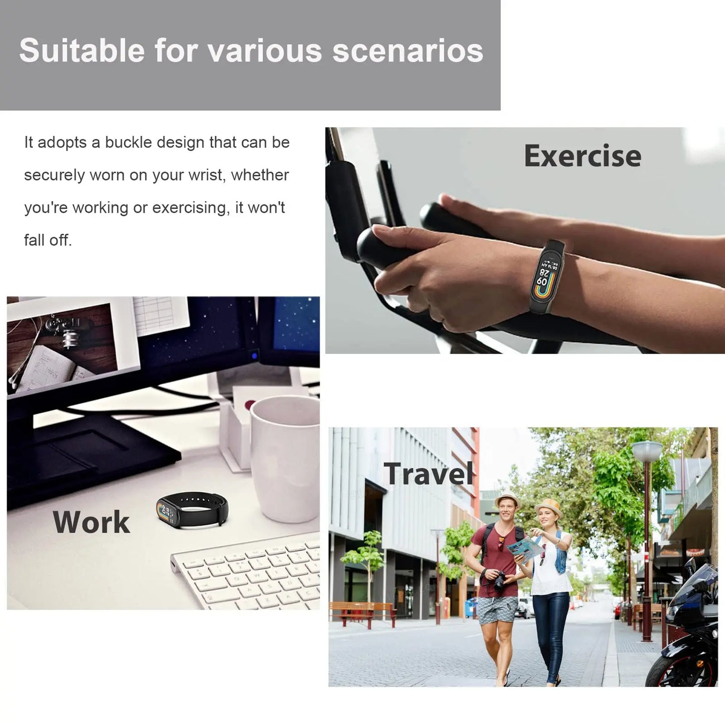 Watchbands For Xiaomi Mi Band 7 6 5 4 3 starp Wristband Silicone Bracelet Wrist Straps combination Smartwatch Accessories
