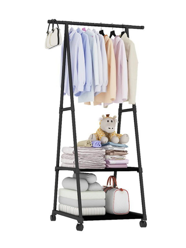 Hat Rack Triangle Hat Rack With Wheels Mobile Multi-Layer Storage Rack Hanging Clothes Rack Drying Rack Simple And Modern