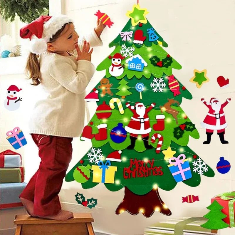 DIY Felt Christmas Tree Kids Max Fun DIY Christmas Felt Tree with Decoration Tree Ornaments for Kid Wall Bedroom Indoor House