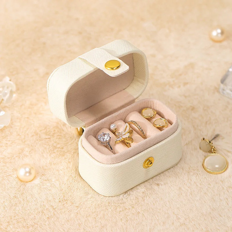 Portable Jewelry Box Jewelry Organizer Display Travel Jewelry Case Boxes Waterproof Leather Storage Zipper Jewelers Joyero