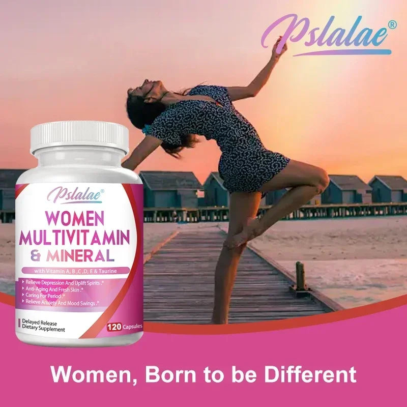 Women's Multivitamins & Minerals - Enhances Energy Levels, Anti-aging, Promote Healthy Hair, Skin and Nails