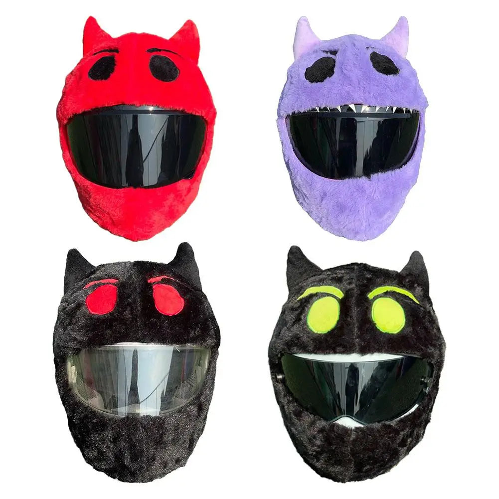 Motorcycle Helmet Cartoons Plush Helmet Protective Cover Helmet Full Face Covers For Halloween Outdoor Fun Personalized Helmets