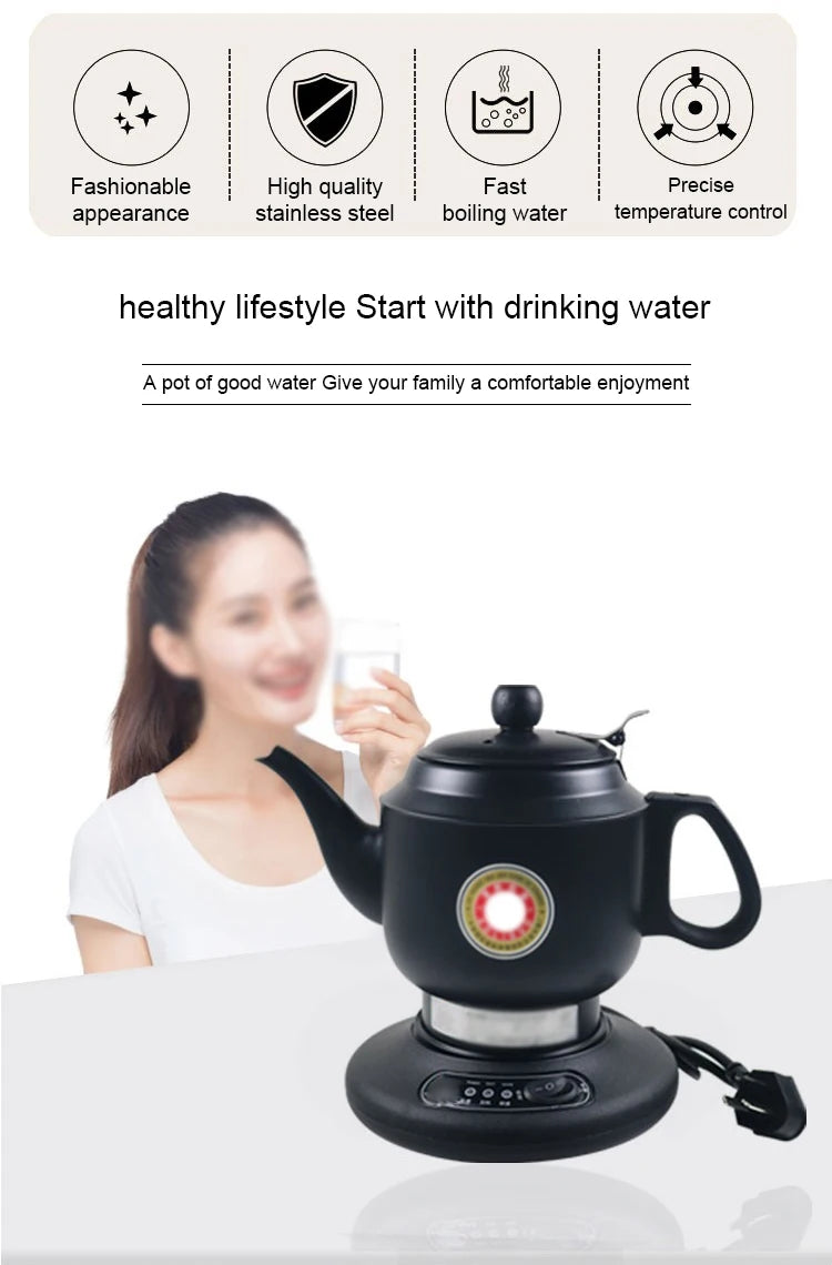 DMWD Stainless Steel Thermal Insulation 500W Electric Kettle Teapot 1.2L  Automatic Hot Water Heating Boiler Tea Pot 220V