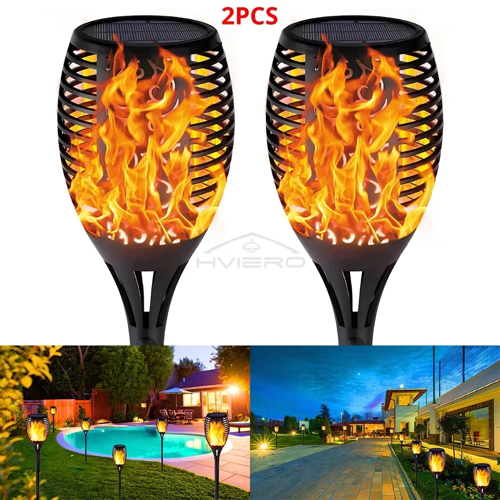 12LED Solar Flame Light Outdoor Waterproof 12LEDs Torches Landscape Lamp For Outdoor Courtyard Garden Yard Halloween Decorations