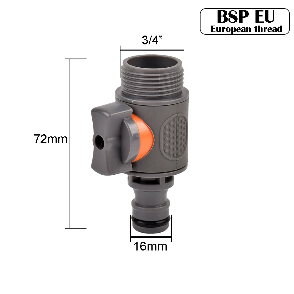 Hose Quick Connector 1/2 3/4 1 Inch Garden Hose Fitting Quick Connector Adapter Male and Female with Shut-Off Valve Switch