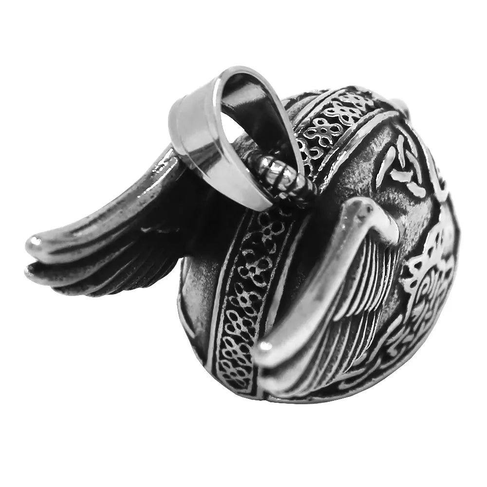Norse Viking Warrior Spartacus Helmet Bell Pendant Stainless Steel Eagle Cross Jesus Rose Lady Rider Saint Mary USA Flag Jewelry