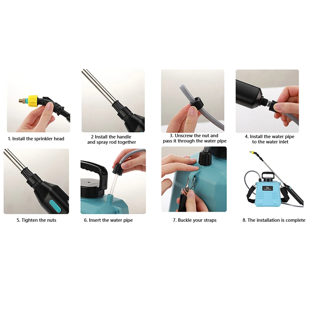 5/8L Electric Garden Sprayer Large Capacity Watering Irrigation Tool Automatic Water Sprayer for Glass Cleaning Accessories
