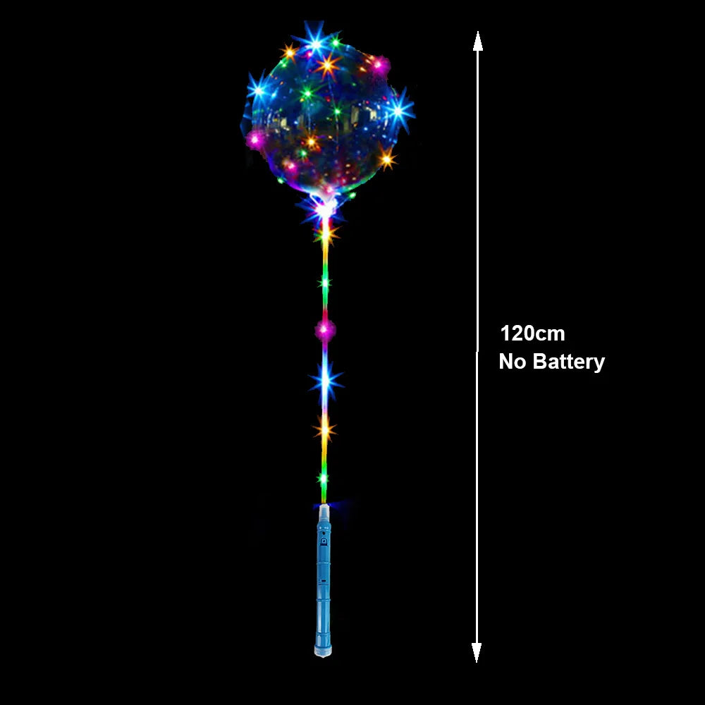 5/10/15/20Packs LED Light Up BoBo Balloons Colorful Handle 120cm Glow in the Dark Bobo Balloon Wedding Valentines Day Decoration