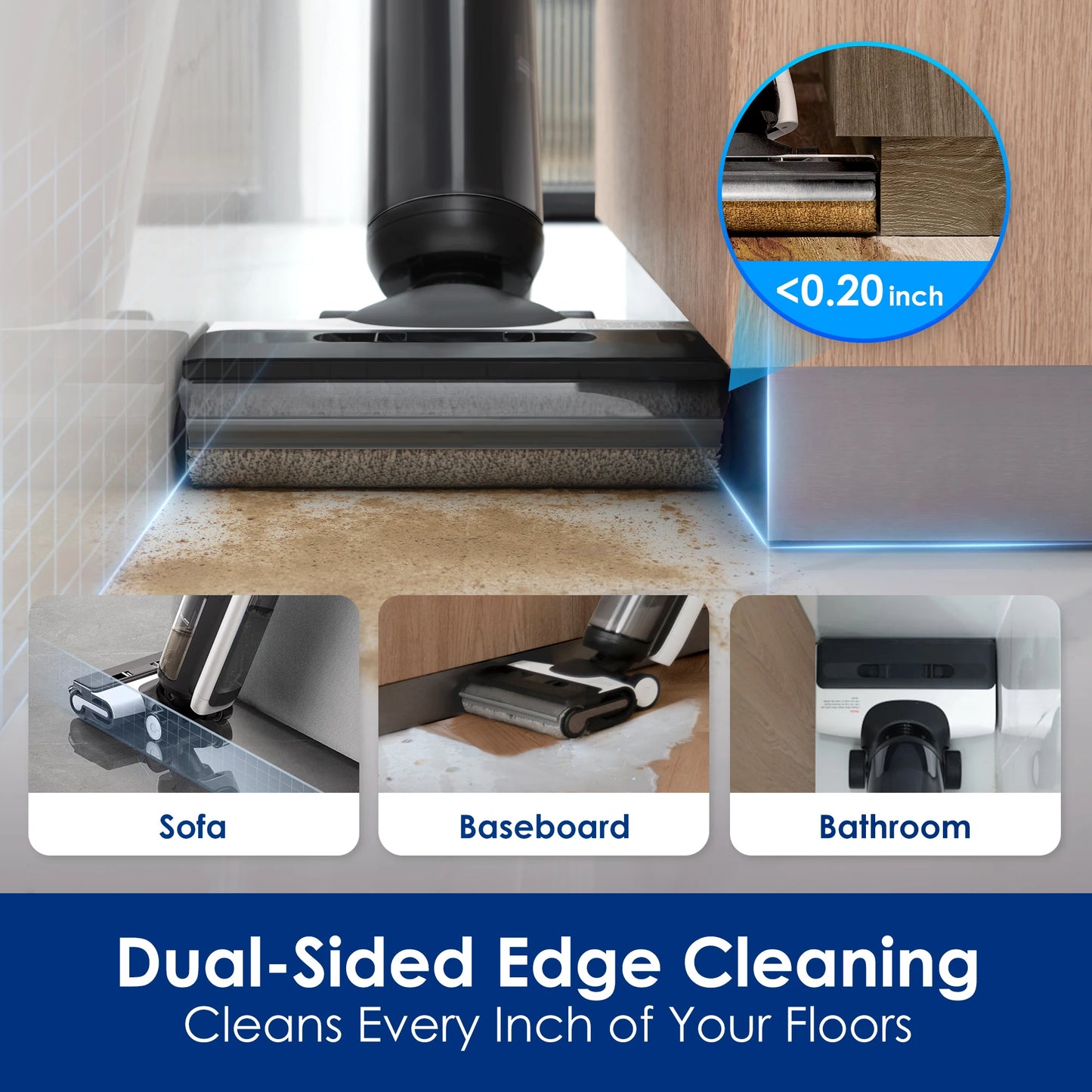 Tineco Floor One S6 Cordless Wet Dry Vacuum Cleaner Floor Washer Mop All-in-One for Hard Floors LED Dual-Sided Edge Cleaning