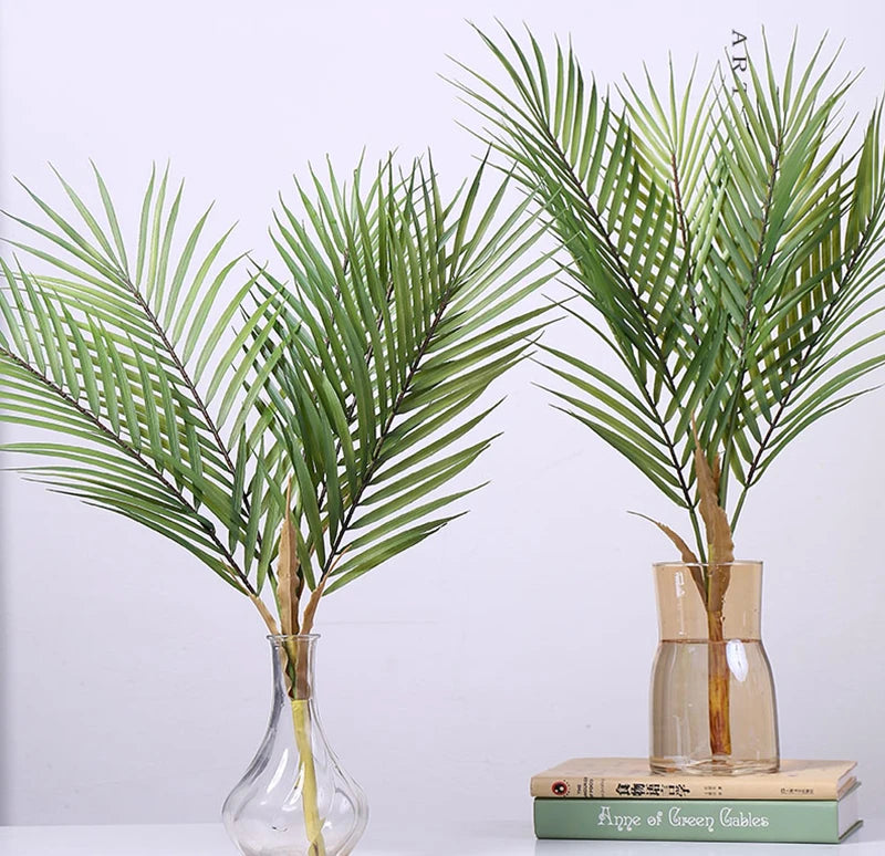 Artificial Palm Tree Plastic Plants Branch Fake Cycas Trees Green Faux Tropical Leaves For Home Garden Indoor Decor