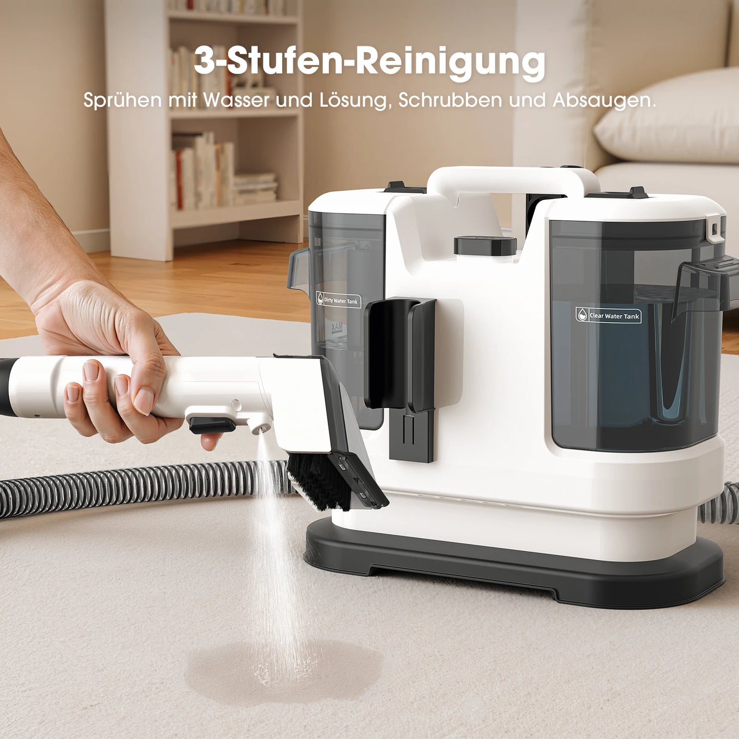 Spot Cleaner | Spot & Stain Remover | Clean Up Spills & Pet Messes from Carpets, Stairs, Upholstery & Car Seats | Self Cleaning