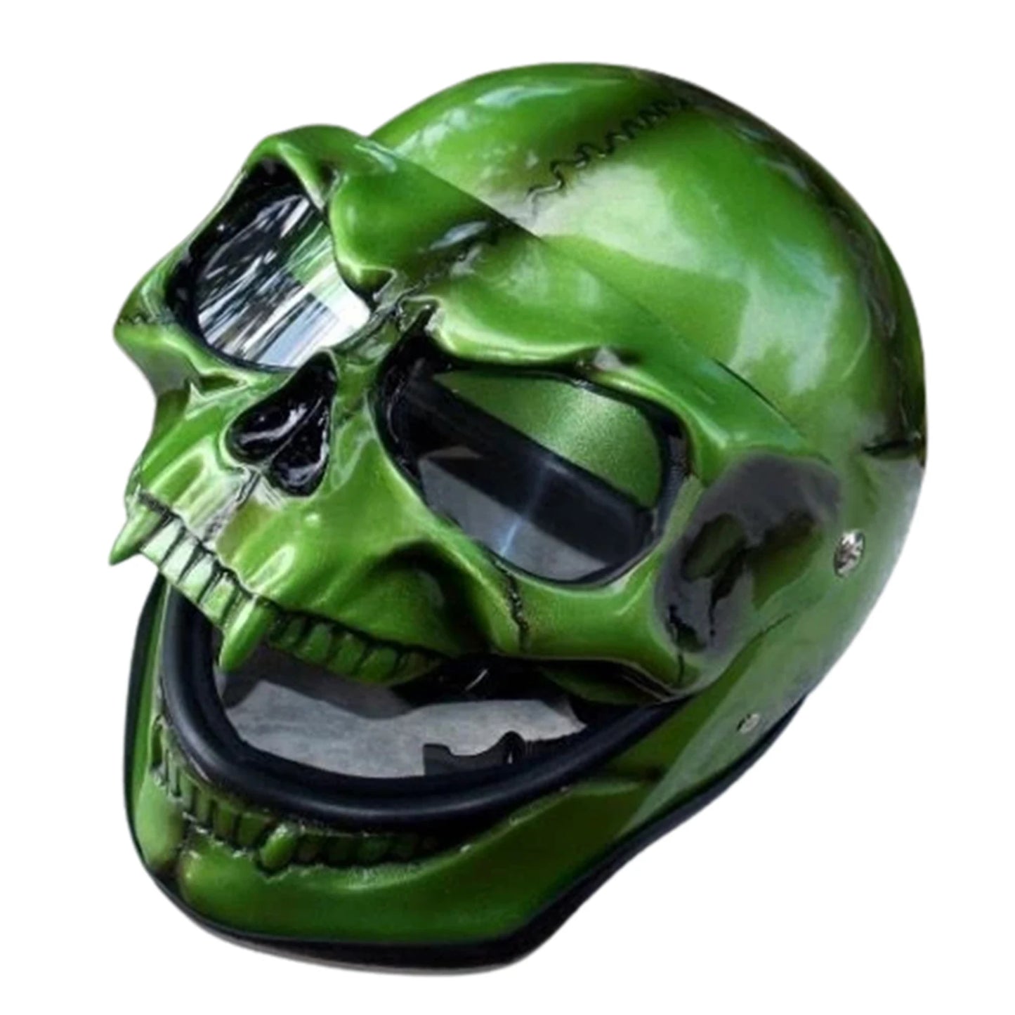 Halloween Motorcycle Skull Helmet Latex PVC Necromancer Skull Mask  Motorcycle Skull Half Helmet n Women
