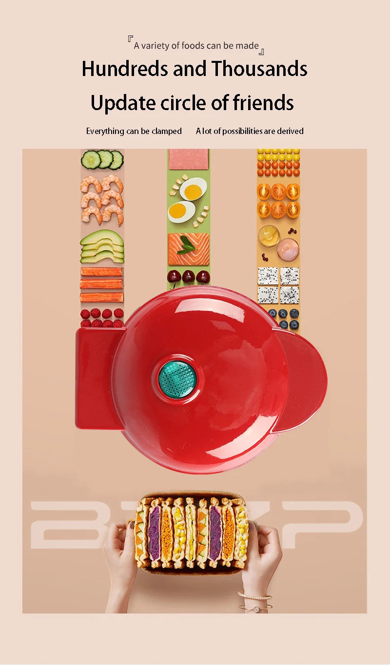 Electric Mini Color Waffles Maker Machine Kitchen Cooking Appliance for Kids Breakfast Dessert Pot Utensil Fried Eggs US EU PLUG