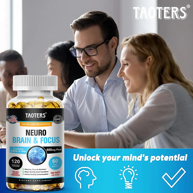 Brain Health Health - with vitamins - Brain & Focus Formula - Brain Booster with Multi- Helps Improve Memory, Focus and Clear Th