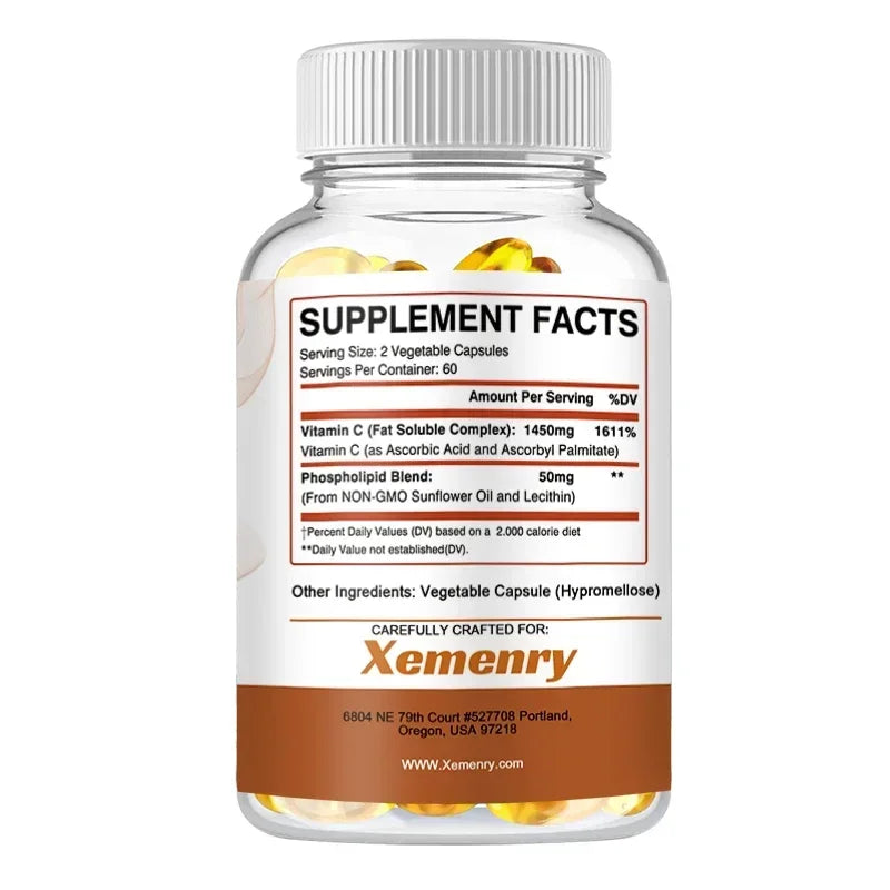 Liposomal Vitamin C - Supports Antioxidant and Nutrient Absorption, Energy Supplement, and Promotes Immune Health Vegan