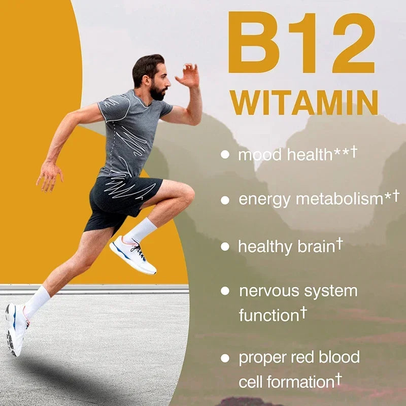 Vitamin B12 1000mcg - Benefits Brain & Heart Function, Memory, Learning, Helps Boost Natural Energy