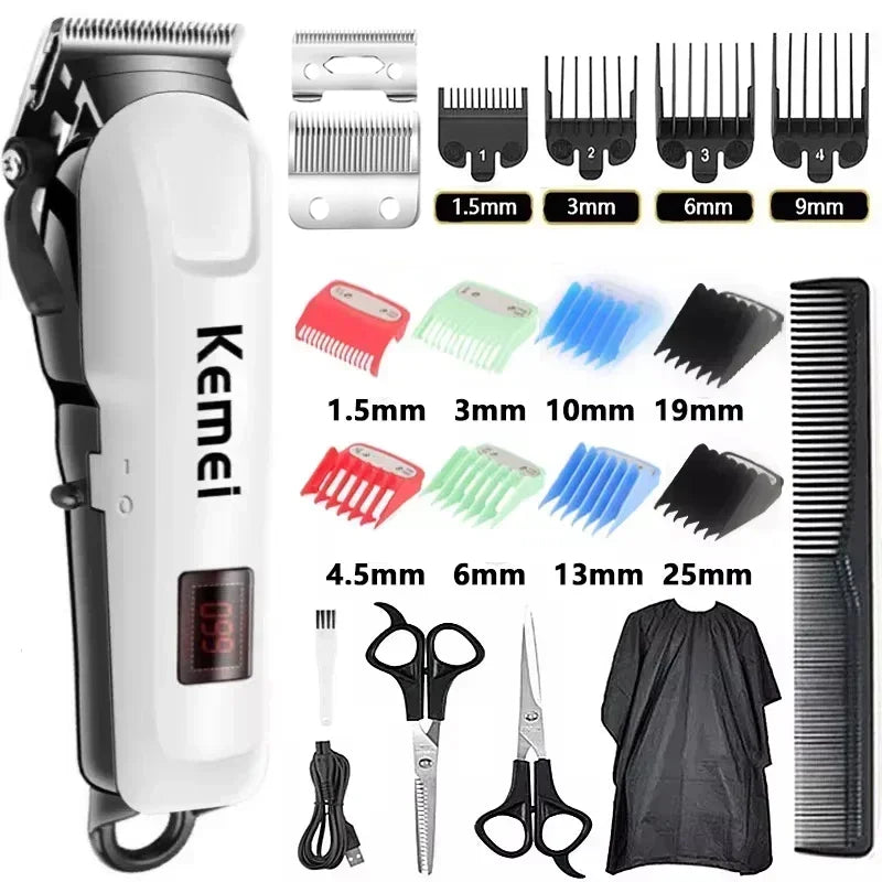 Kemei Hair Clipper KM-809A Hair Cut Maching Wireless Trimmer Men Professional Clipper Machine Rechargeable Hair Cut Barberkemei
