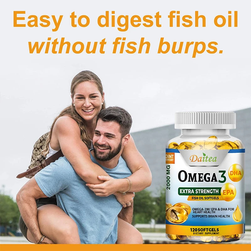 Strength Omega-3 Fish Oil - Rich in DHA & EPA - Support Brain & Nervous System Health, Cardiovascular & Skin Health, Non-GMO