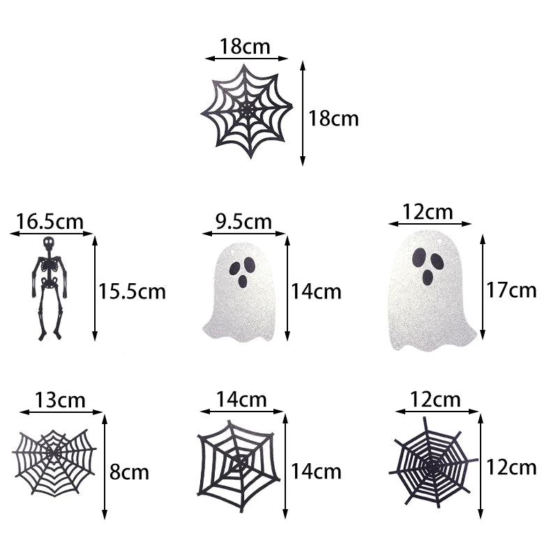 Halloween Party Hanging Banner Garlands Pumpkin Ghost Bat Spider Bunting Paper Banner Halloween Party Home Decorations Props