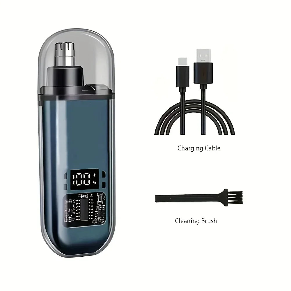 USB Rechargeable Nose & Ear Hair Trimmer for Men, Portable Mini Compact Design with Fast Charge, Electric Grooming Kit