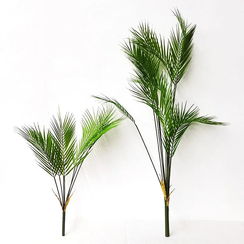 Artificial Palm Tree Plastic Plants Branch Fake Cycas Trees Green Faux Tropical Leaves For Home Garden Indoor Decor