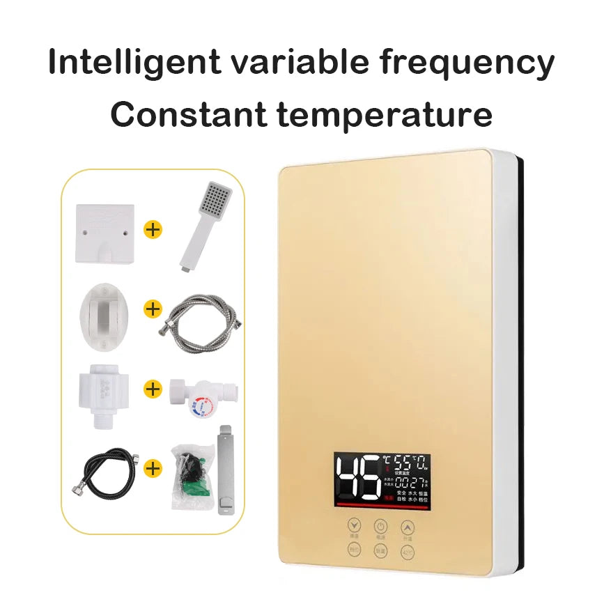 DMWD Electric Thermostatic water heater 7000W Remote Control Instant heating waterproof tankless water heater for shower bath