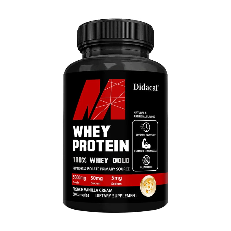 Didacat Whey Protein Concentrate, with 5000mg Protein, Gluten Free & Non-GMO, Boost Immunity and Support Post-exercise Recovery