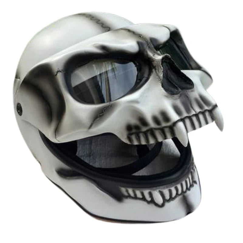 Halloween Motorcycle Skull Helmet Latex PVC Necromancer Skull Mask  Motorcycle Skull Half Helmet n Women