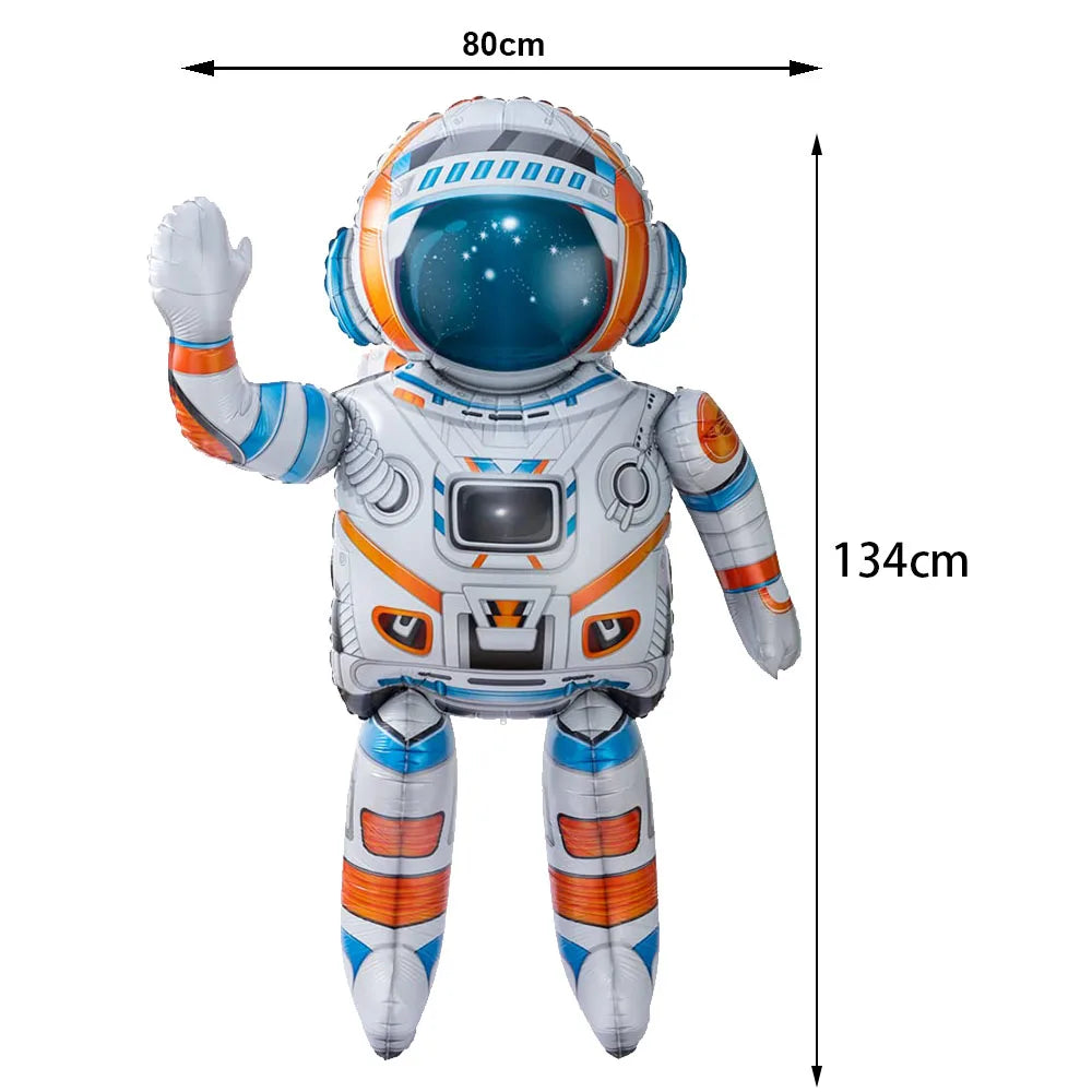 4D Spaceship Balloon 4D Standing Astronaut Ballon Large Space Shuttle Inflate Balloon for Rocket Birthday Decoration Baby Shower