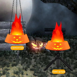 Halloween Decor Flameless Light Pendant Artificial Simulated Luminous Brazier Indoor Outdoor Light Pendant Christmas Party Props