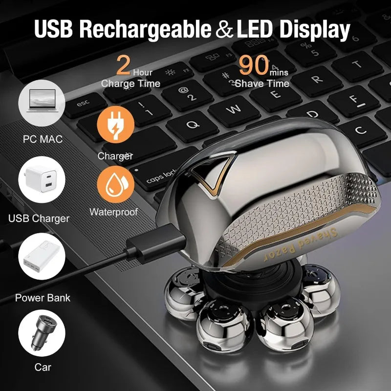 7D Head Shavers for Men 5 in 1 Electric Mens Head Shaver for Bald Men Wet & Dry Waterproof Bald Head Shaver Electric Shavers Men