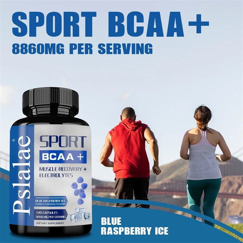 مكمل رياضي BCAA - كبسولات الأحماض الأمينية المتفرعة السلسلة - يعزز القوة ومستويات الطاقة ويزيد كتلة العضلات.