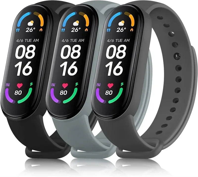Silicone Watch Strap For Xiaomi Mi Band 7 6 5 4 3 Wristband Bracelet Wrist Straps correa Mi Band 6 7 5 4 Smart watch Accessories