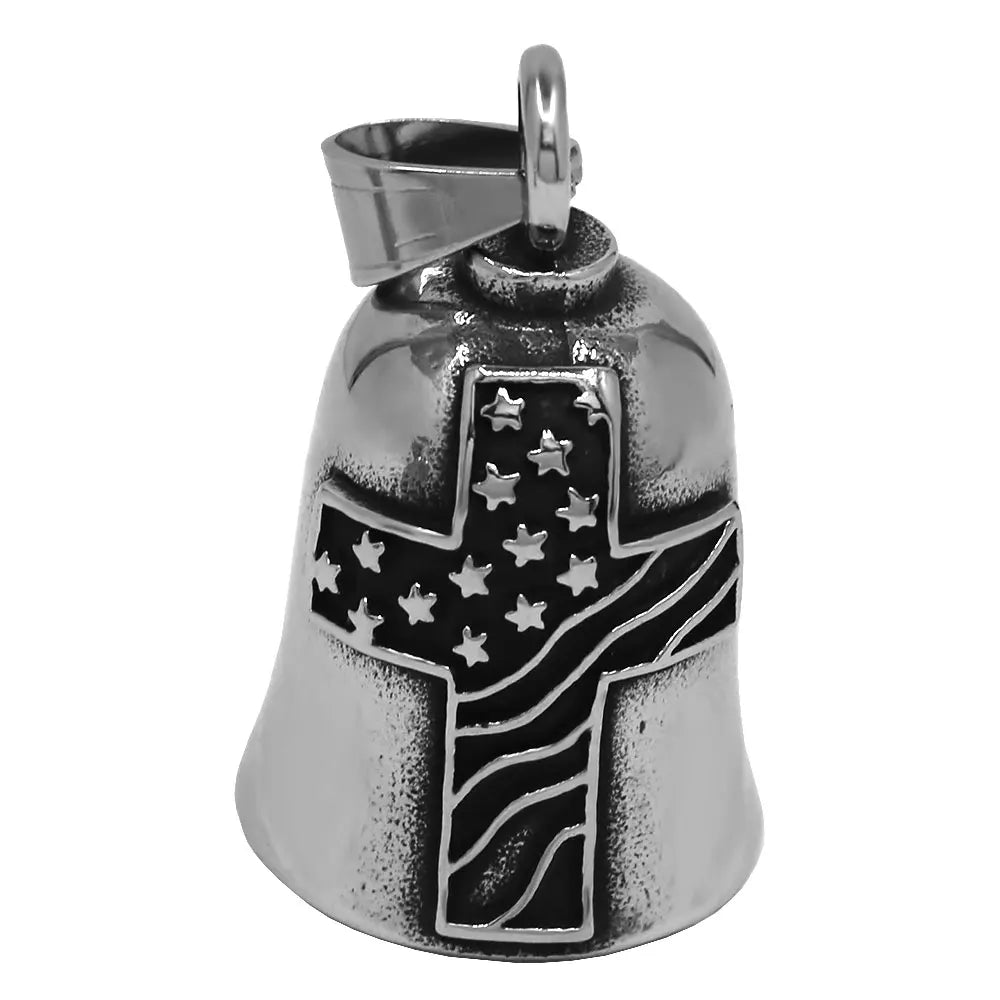 Norse Viking Warrior Spartacus Helmet Bell Pendant Stainless Steel Eagle Cross Jesus Rose Lady Rider Saint Mary USA Flag Jewelry