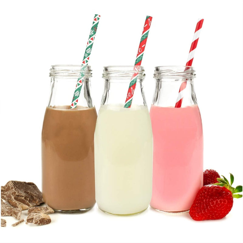 25Pcs Paper Straws Drinking  Striped  Christmas Wedding Happy Birthday Party Cake Straw Decoration Supplies Milk