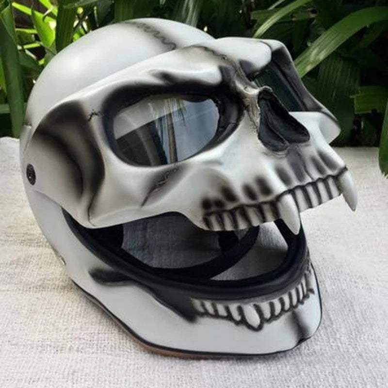 Halloween Motorcycle Skull Helmet Latex PVC Necromancer Skull Mask  Motorcycle Skull Half Helmet n Women