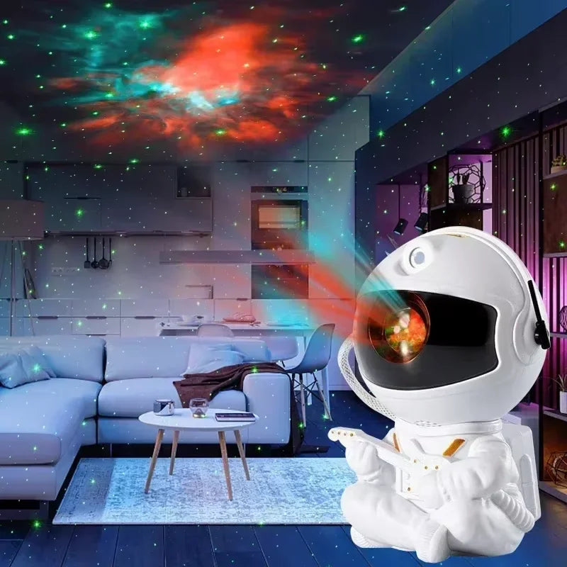 Creative Astronaut Star Projection Night Light 2025 New Colorful Star Sky Atmosphere Lamp Ideal Birthday Gift for Kids Adults