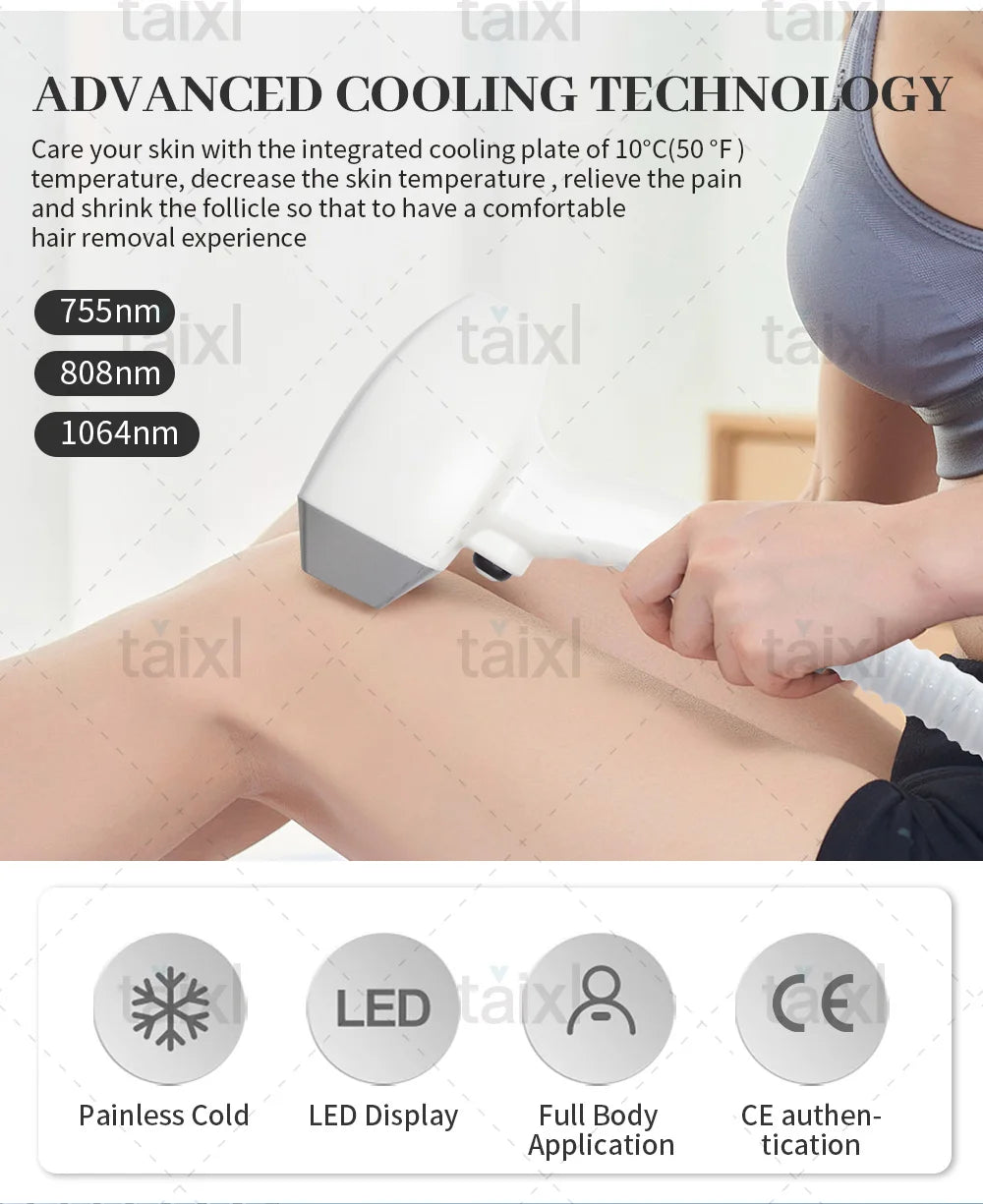 Portable Titanium laser And Soprano Ice Hair Removal System With A power of 4000W Designed For Professional Performance